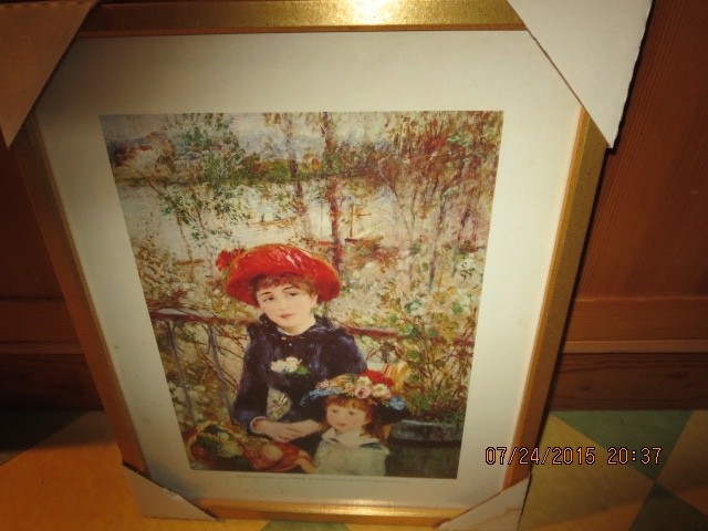 RENOIR PRINT IN WOOD FRAME--22" X 17 1/2"--LOCAL PICK UP--#T16-11