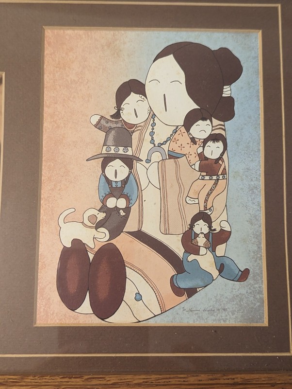 Vtg 1985 Sherirene Burrage, Signed / Numbered, Framed Native American Print. gallery