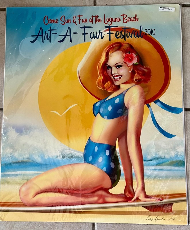 New Ralph Burch RARE Hand Signed 24x20 Art-A-Fair-Festival 2010 Poster
