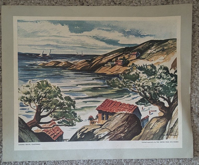 Print of Laguna Park, California – Painted For The United Piece Dye Works