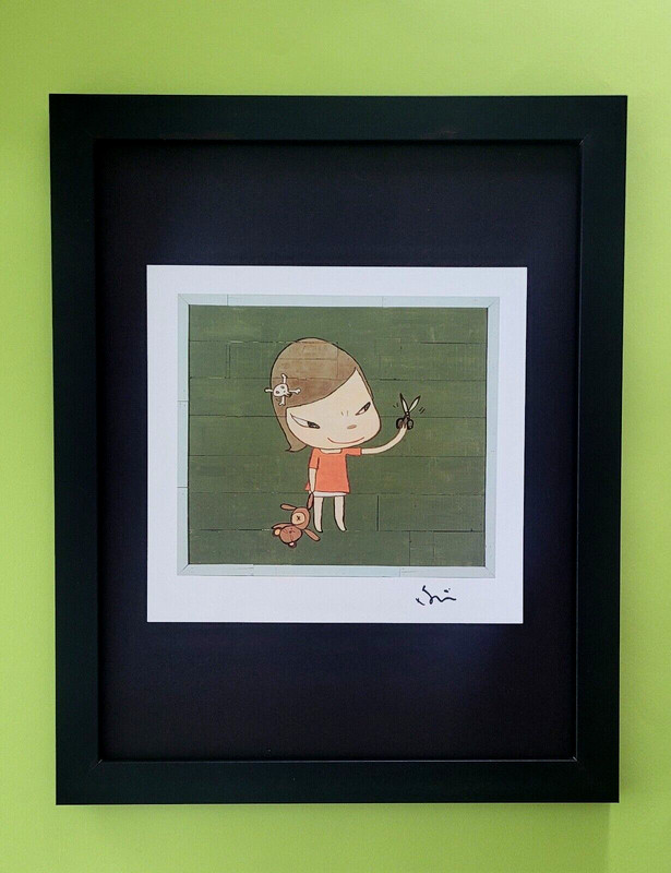 YOSHITOMO NARA | BEAUTIFUL PRINT FROM JAPAN | SIGNED MOUNTED AND FRAMED 14X11IN.