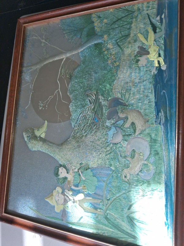 4 x Fairies-Princess Dufex Foil Art Prints Vintage- Framed -10.5" x 8.75" gallery