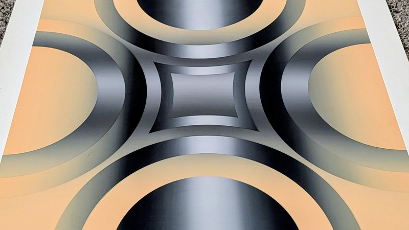 Mark Rowland “Focus” Signed Abstract Geometric Print 38/175 26x26 gallery