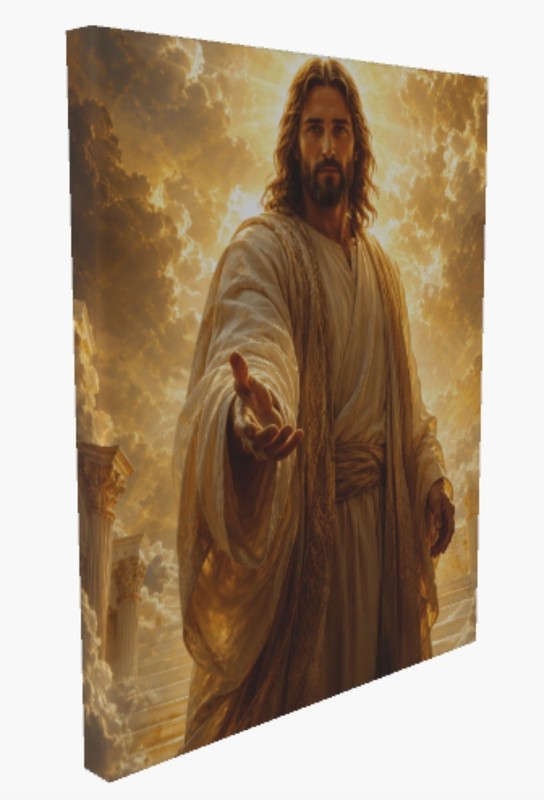 One-Of-A-Kind Jesus Christ "Come Home, My Child" Image on Canvas- *Rare* gallery