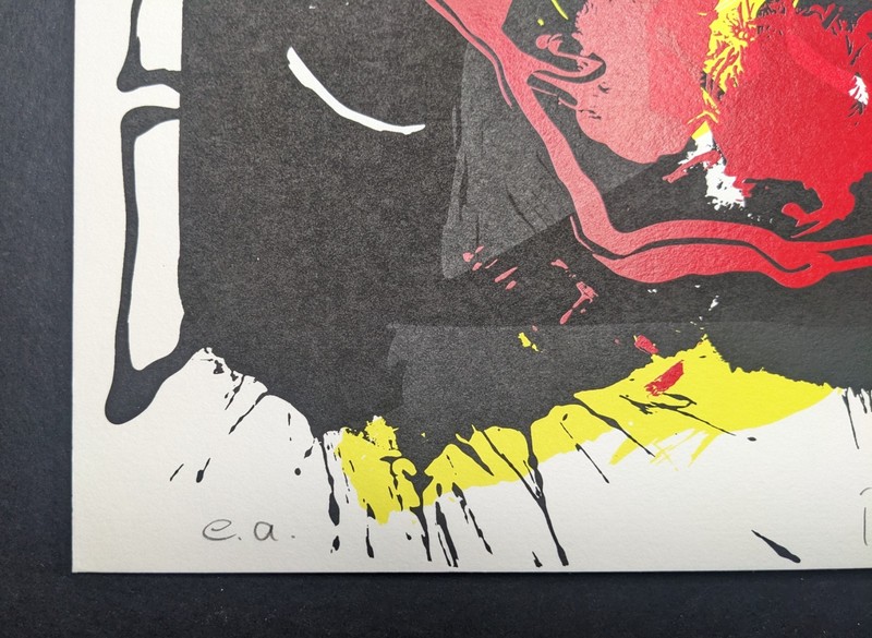 Ina Lindemann, Abstract Composition (Black), Silkscreen, Signed, 1992 gallery
