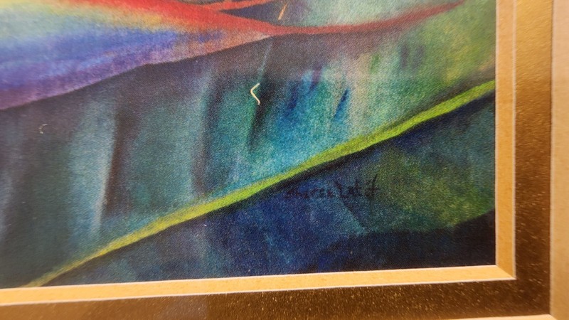 Vintage Sheree Latif Midnight Bird Hawaii Gallery Poster Print Bamboo Frame COA gallery