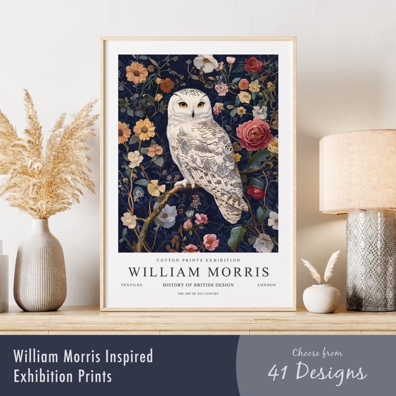 William Morris Inspired Wall Art Print | Floral Exhibition Poster Home Decor