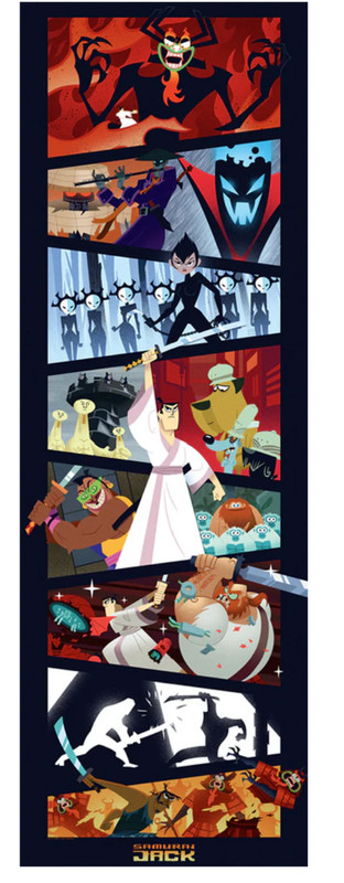 Samurai Jack Animated Anime Joe Hogan Movie Poster Print Art 12x36 Mondo Equiv