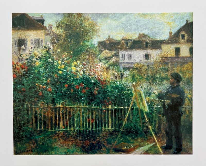 Pierre Auguste Renoir MONET PAINTING IN HIS GARDEN AT ARGENTEUIL Lithograph Art