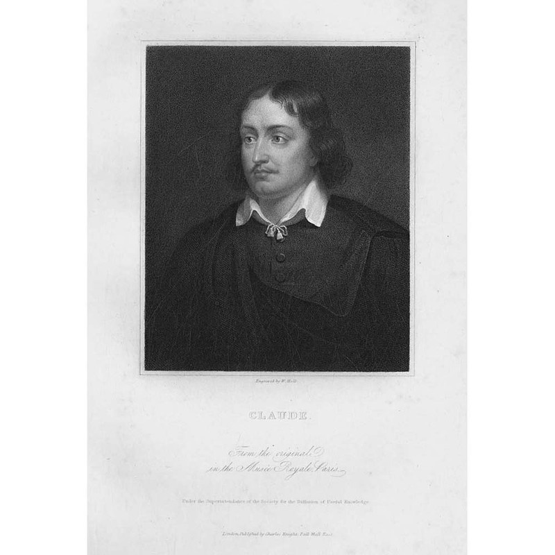 CLAUDE LORRAIN French Artist of the Baroque era Antique Print 1833