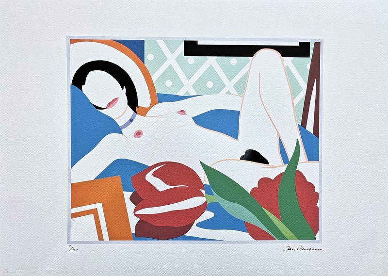 TOM WESSELMANN – Monica with Tulips – signed, numbered edition 15/450, 70×50 cm