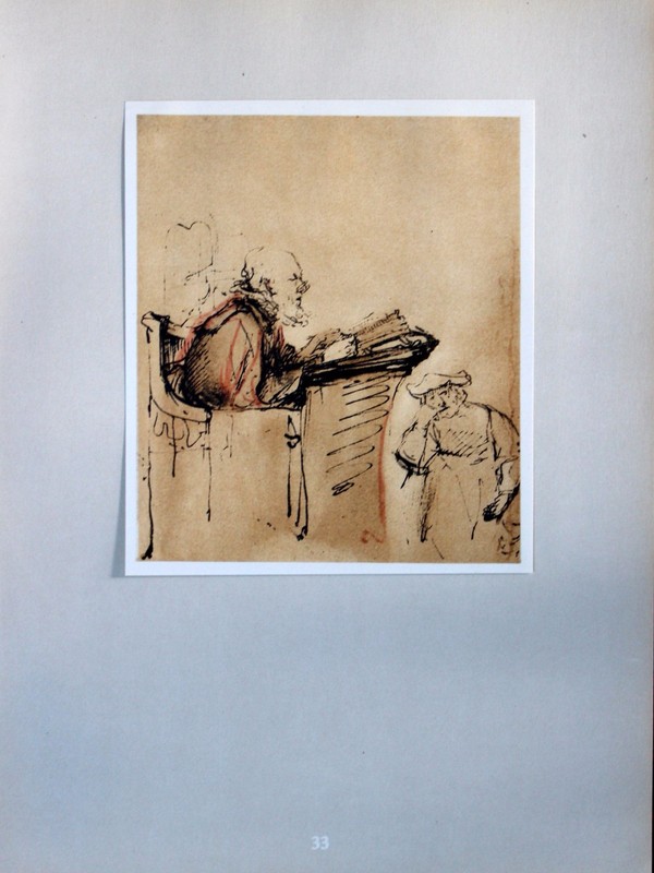 Rembrandt van Rijn Lithograph Bearded Old Man In The Pulpit 1963