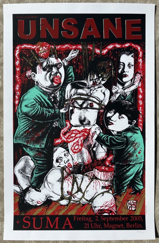 UNSANE 2005 Hardcore Punk Rock Concert BERLIN Suma Bongout SCREEN PRINT Poster