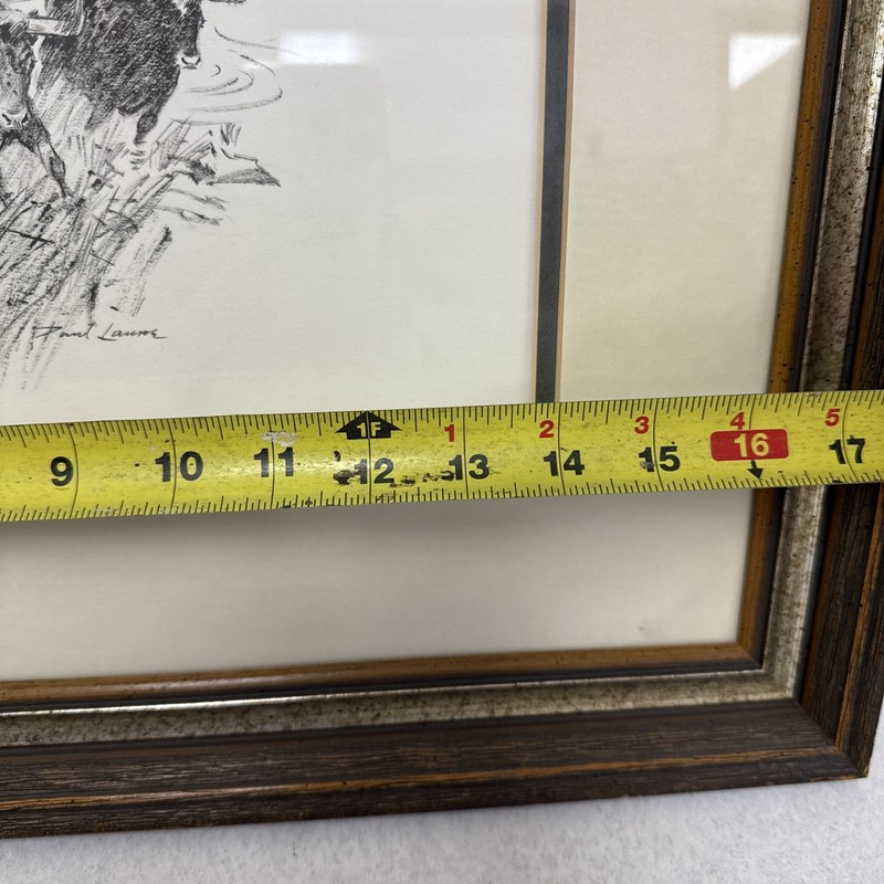 Rare Original One Of A Kind Sketch - Paul Laune Cowboy Artist Horses Southwest gallery