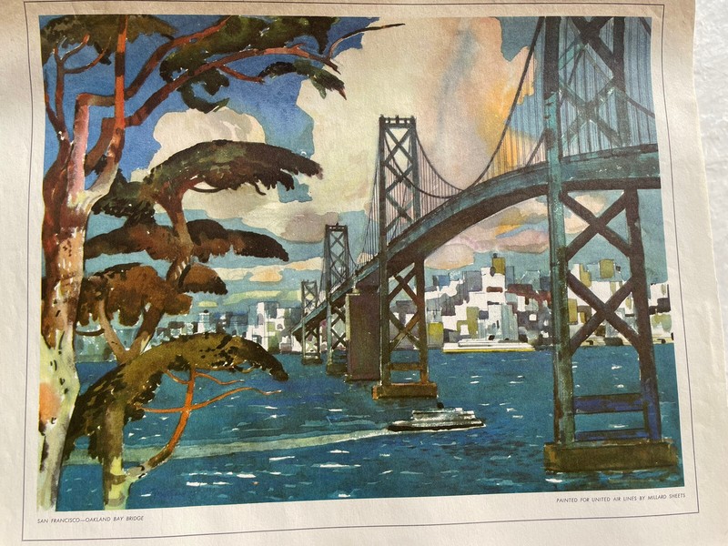 Oakland Bay San Francisco Millard Sheets 1950 United Airlines gallery