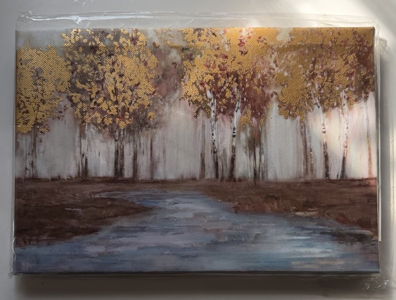 Gold Foil Birch Tree Canvas Wall Art – 9″ x 6″