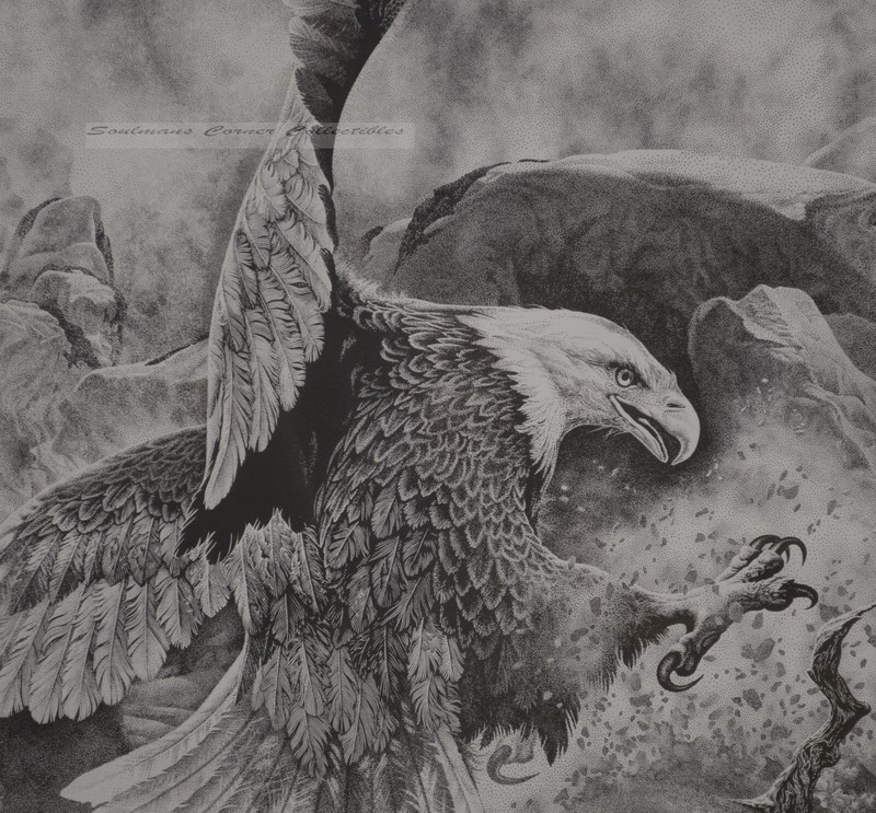 Excellent Primo Large Print TIMBERLINE BALD EAGLE Bill O'Neill Signed Pen & Ink gallery