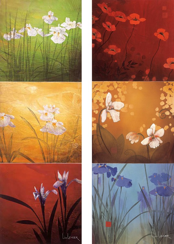 AURA (12×36) and KARMA (12×36) SET by DON LI-LEGER 2PC of 12×36 FLORAL CANVAS