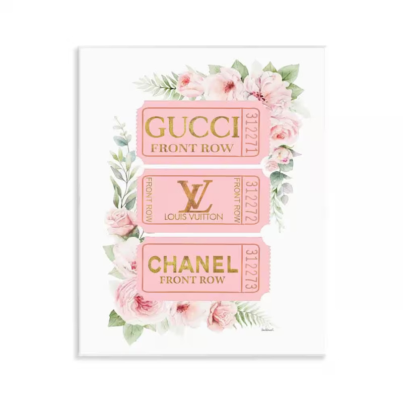 Chic Floral Glam Tickets by Amanda Greenwood Unframed Nature Graphic Art Print 1