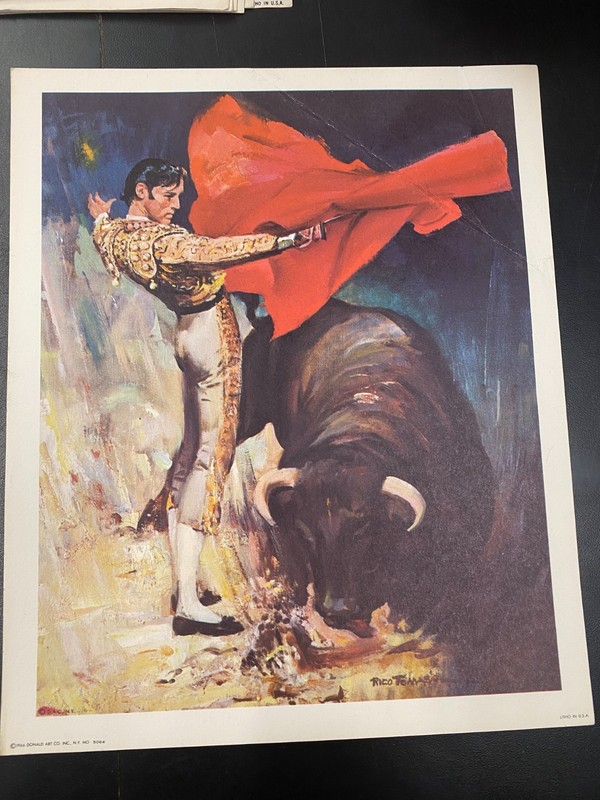 Bullfighter Lithograph 1966 Donald Art Company