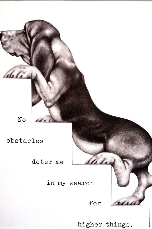 Boswell BASSET HOUND SEARCHING FOR HIGHER THINGS 1958 Vintage Dog Print Matted gallery
