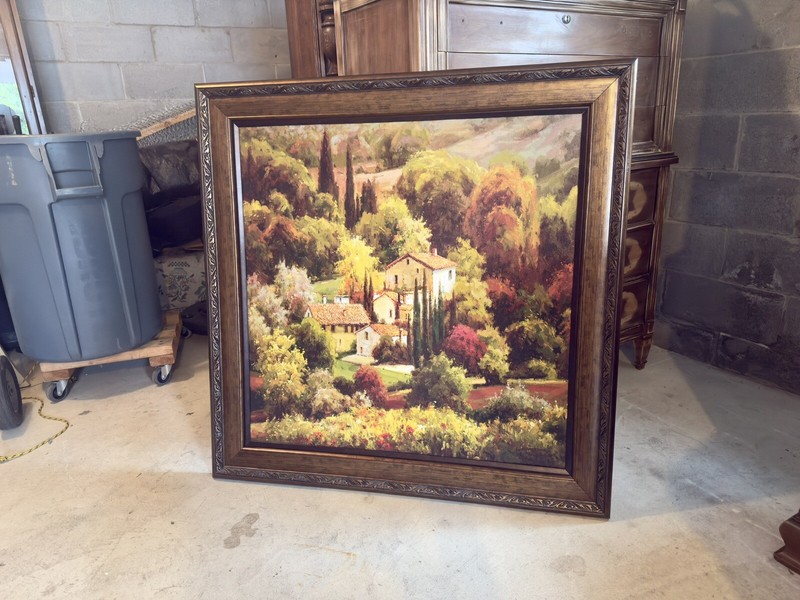 Steven Harvey Tuscan View Large Canvas Print Painting Art Wood Frame 42” x 42”
