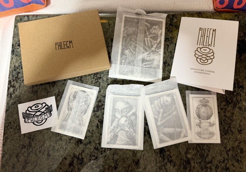 Phlegm Comic Art Print 2026 Miniature Copper Engraving Set 5 Prints In Hand MINT