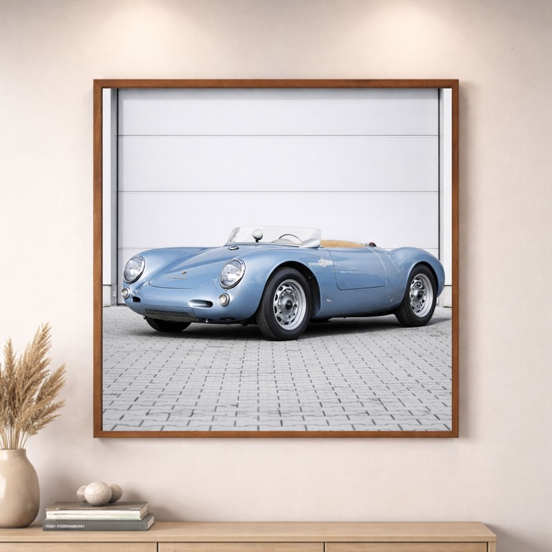 Porsche 550 Spyder Poster Speedster Blue Classic Race Car Wall Art gallery