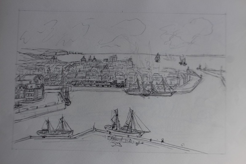 Large Original Watercolor Ink Drawings Steamboats (39467) gallery
