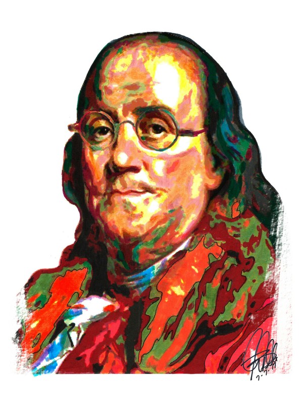 Benjamin Franklin Founding Fathers USA Politics Poster Print Wall Art 18x24 gallery