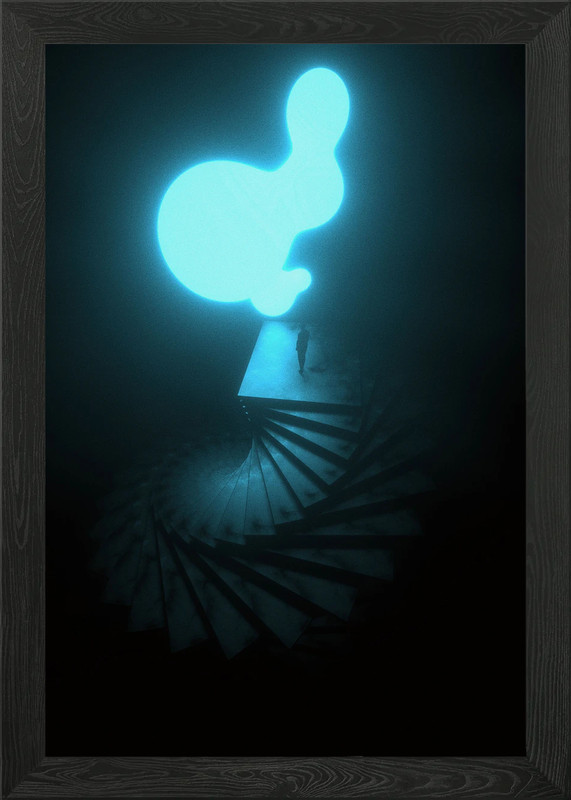 Stairway to Unknow Framed Wall Art Poster Canvas Print Picture