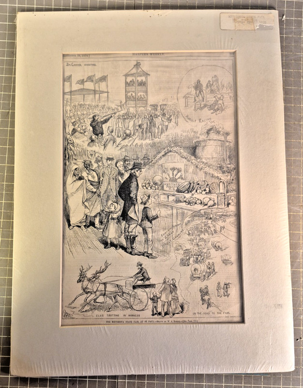 1878 WOOD ENGRAVING WILLIAM FRANK CARVER SHOOTING MINNESOTA STATE FAIR ST. PAUL gallery