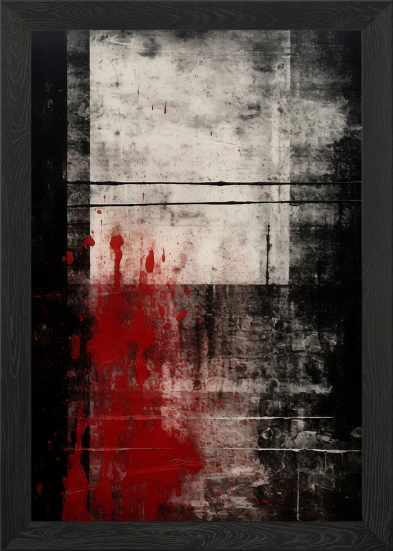 Abstract Red and Black Art Framed Wall Art Poster Canvas Print Picture