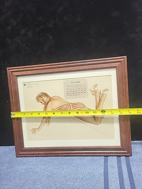 Alberto Vargas Framed Pinup "JULY 1947" "The Varga Girl" Esquire Calendar Page! gallery