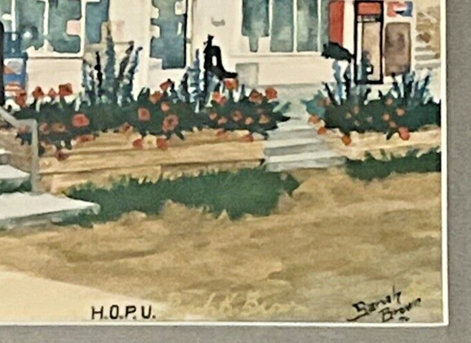 Art Print Shawnee Trading Post, Sarah Brown 1996, H.O.P.U, Oklahoma, Matted gallery