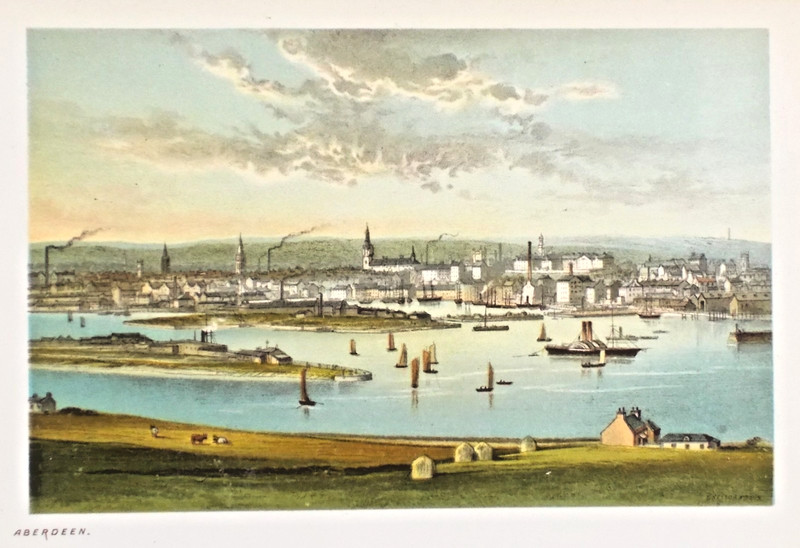 OLD ANTIQUE PRINT ABERDEEN SCOTLAND c1890’s by NELSON