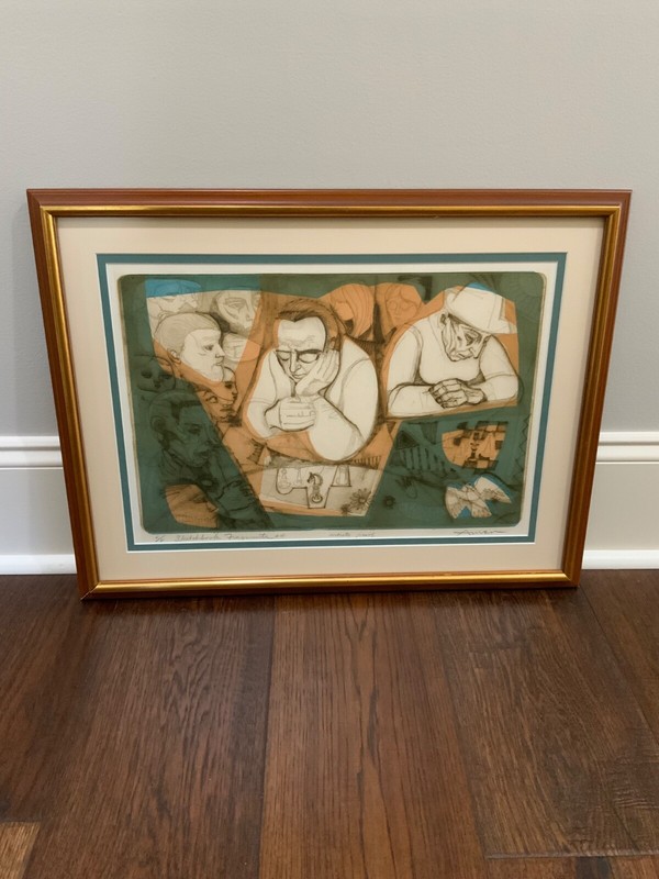 IRVING AMEN SKETCHBOOK FRAGMENTS #14 ‘ARTIST PROOF’ SIGNED 24X18 FRAMED MATTED