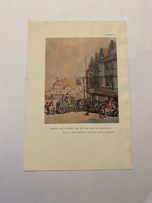 The Old Red Lion Inn Market Day Outside Greenwich London England c. 1926 Print