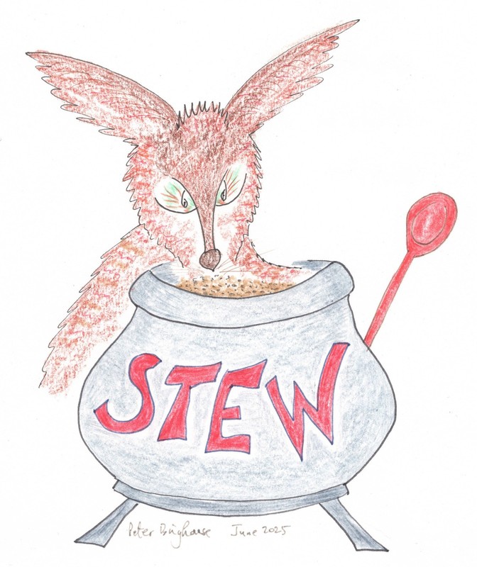 Art Print A4 “Foxy Prepares Rabbit Stew» #PeterBrighouseArtist