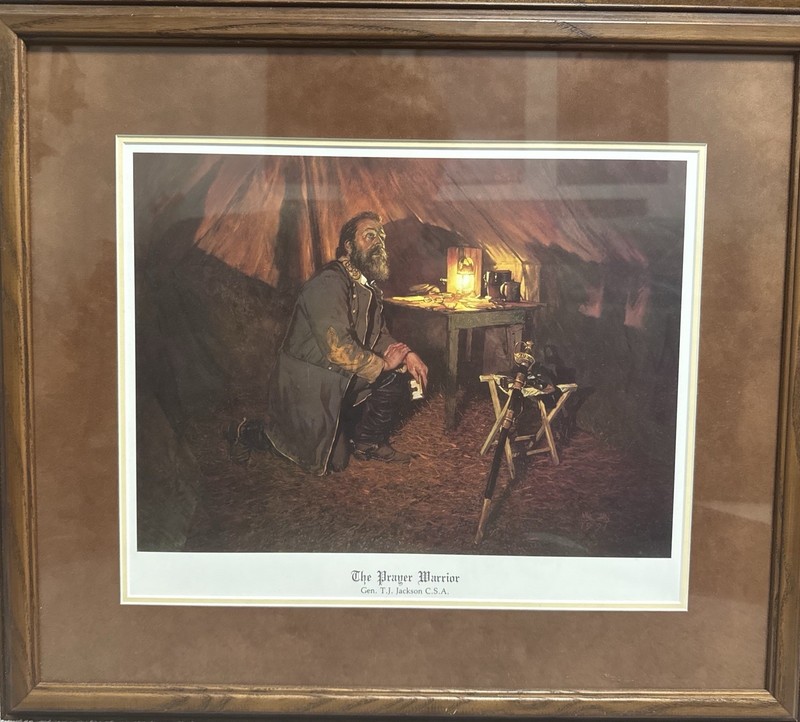 Framed The Prayer Warrior, General Stonewall Jackson By William Maughan