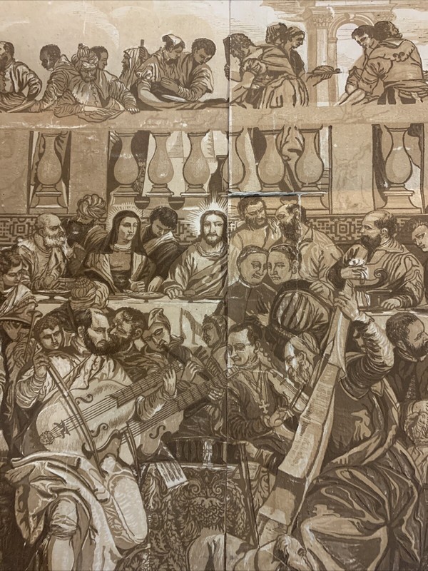 John Baptist Jackson The Wedding Feast at Cana Original Woodcut Print 1742 Rare gallery