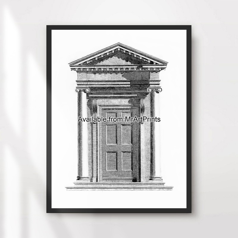 Hall Hallway Door Entry Porch Black White Decor Art Print Poster Wall Picture XL