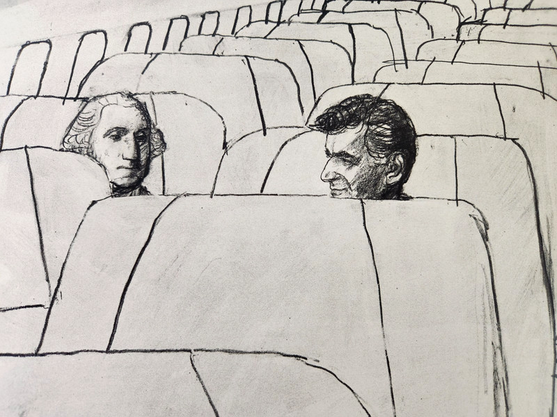 George Washington Leonard Bernstein Robert Weaver Cartoon 1962 Magazine Art
