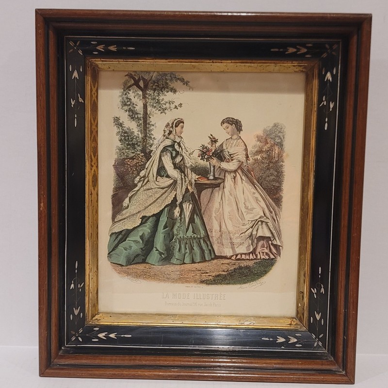 La Mode Anais Toudouze Illustree Victorian Paris France Plate Print Vtg Frame