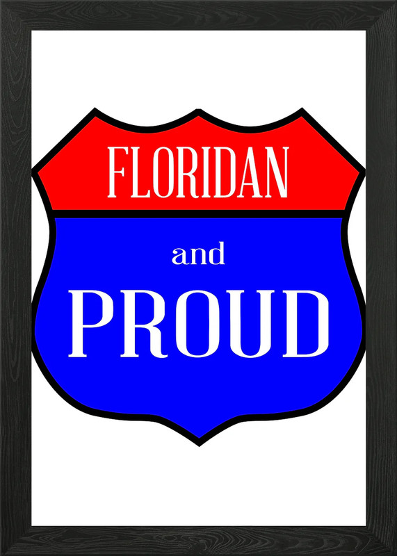 Floridian And Proud Framed Wall Art Poster Canvas Print Picture