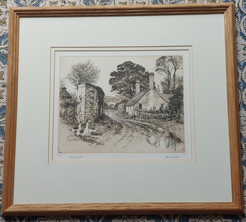 Harold Sayer Signed Limited Edition Etching Dingle’s Cot Framed