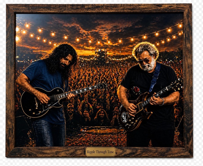 A Ripple Through Time –The Journey of Jerry Garcia Framed Tribute Art 16×20 CRV
