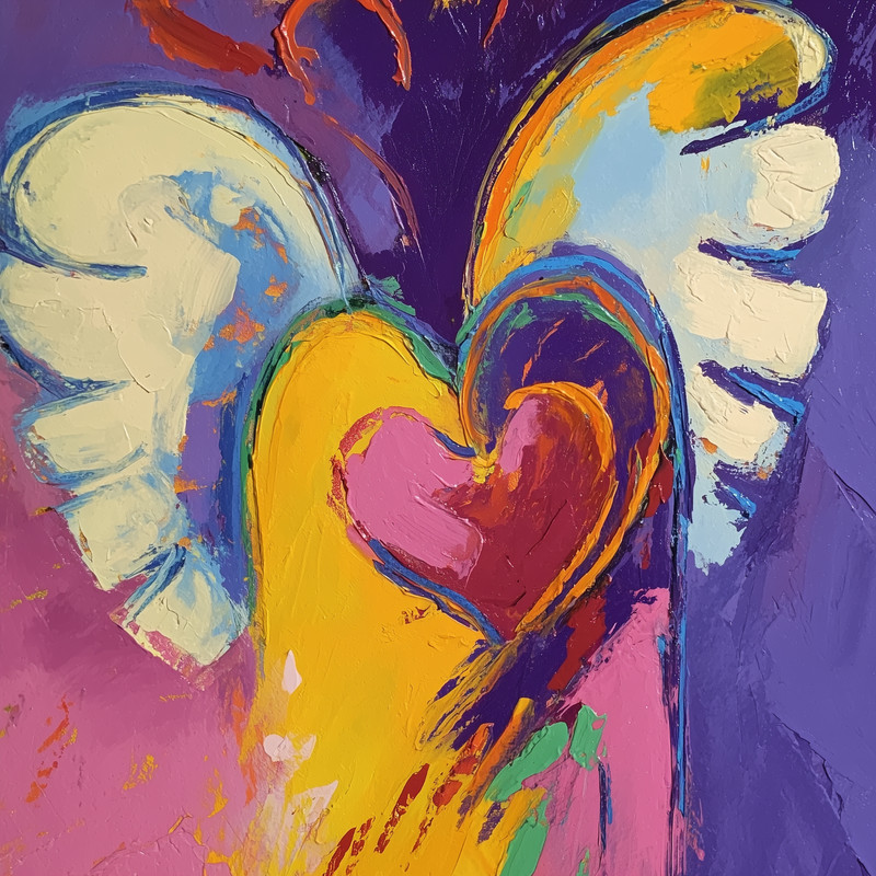 Angel with Heart 24×24 Giclée Art Print Ltd 1/25 Signed COA Rombley V10