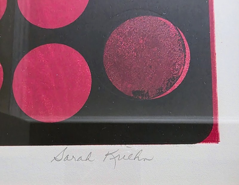 Sarah Kriehn Orig Monoprint "Polka Dots" Magnani Pescia Paper-Mayo Hosp Cal 2012 gallery