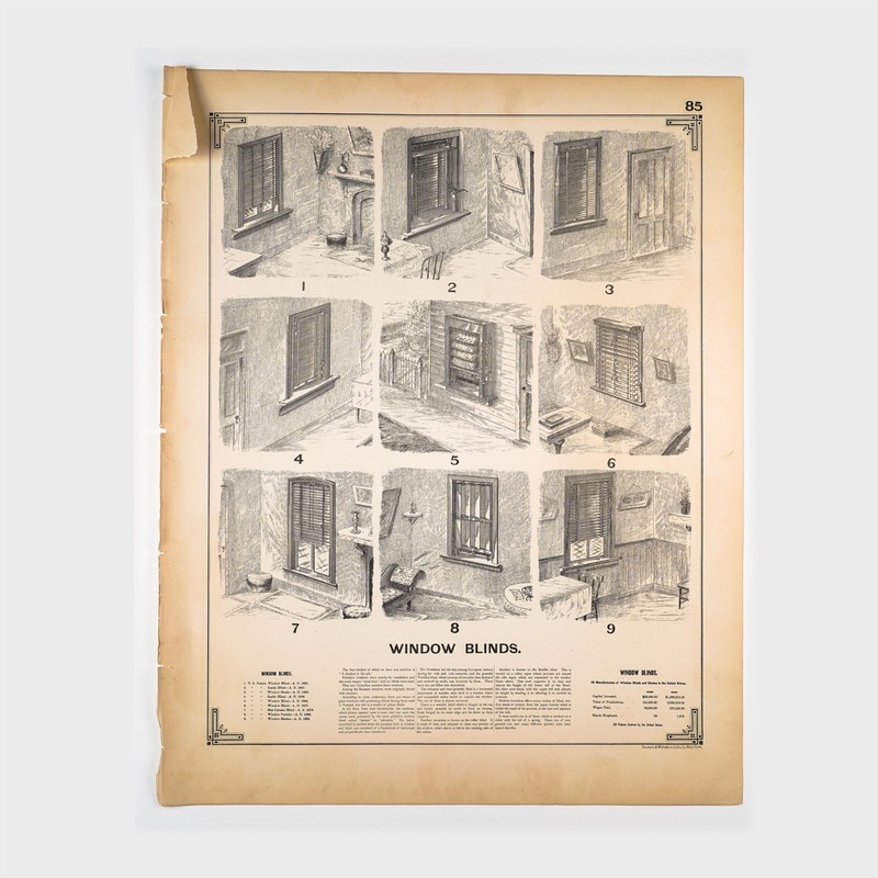 1892 Original Large ‘Window Blinds’ Invention Page Engraving (85)